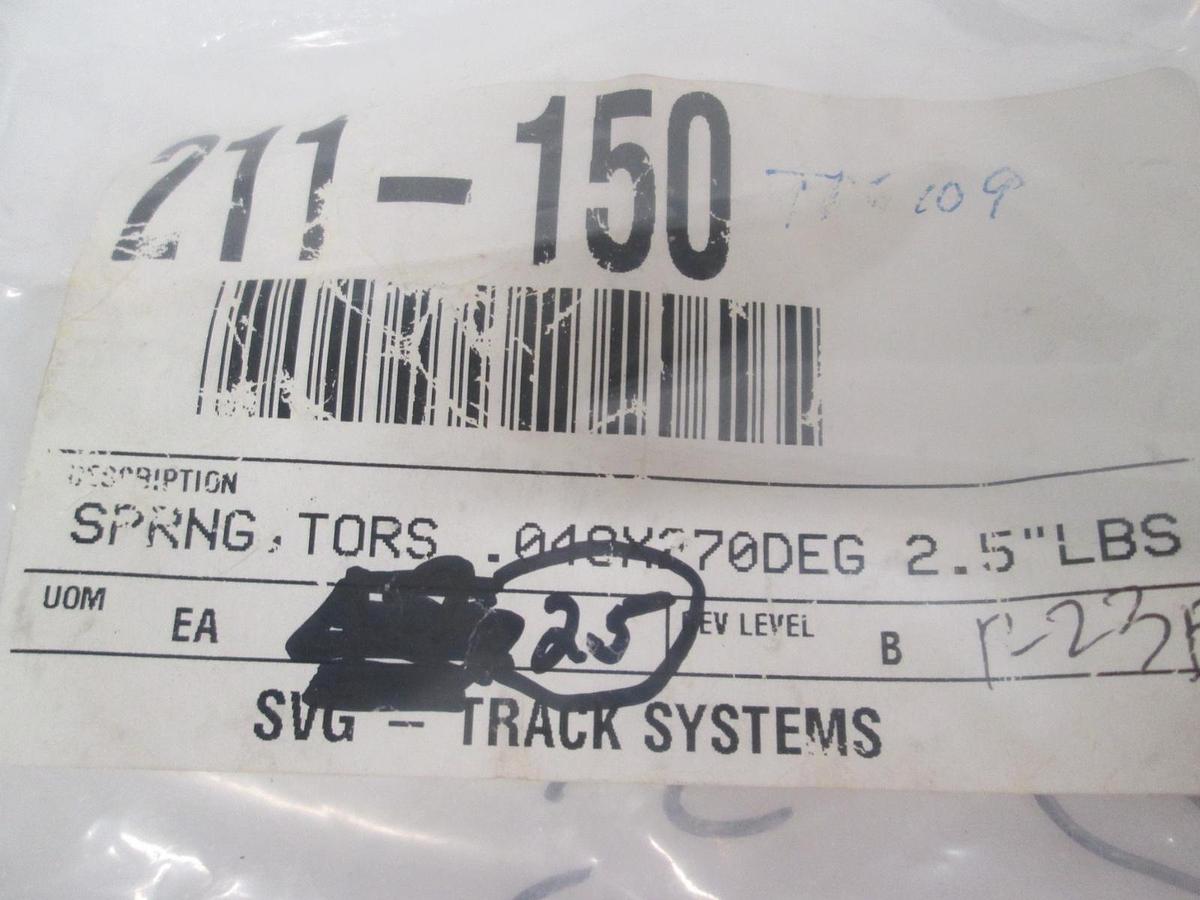 Used Spring, Tors, .048X270DEG, 2.5" Lbs, 211-150, New, Lot of 25
