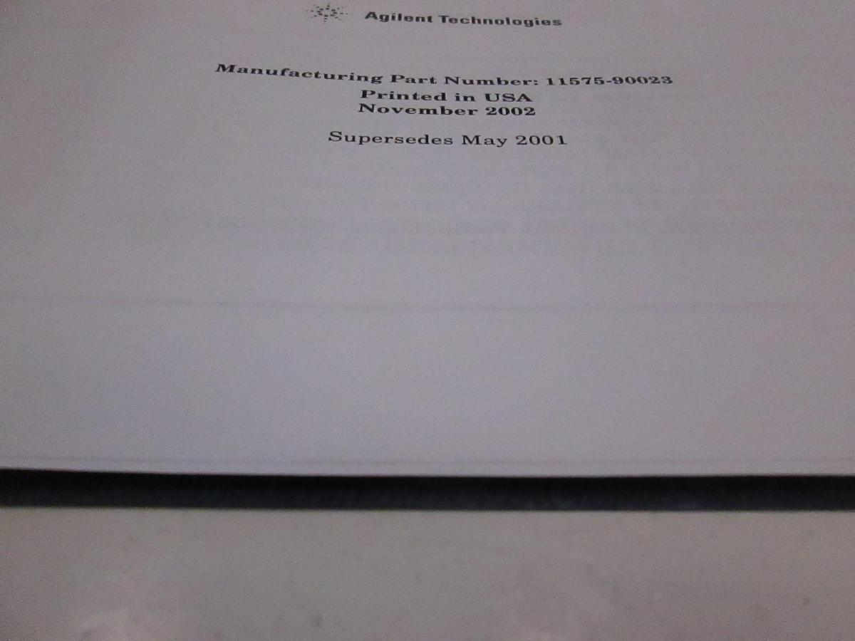 Used Agilent 11575J Performance Upgrade Package Installation Manual, Used