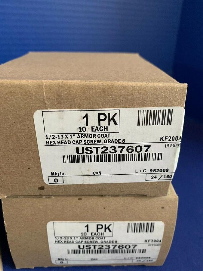 Hex Head Cap Screw UST237607 , 1/2"-13 x 1" Armor Coat Steel, Lot of 40 New