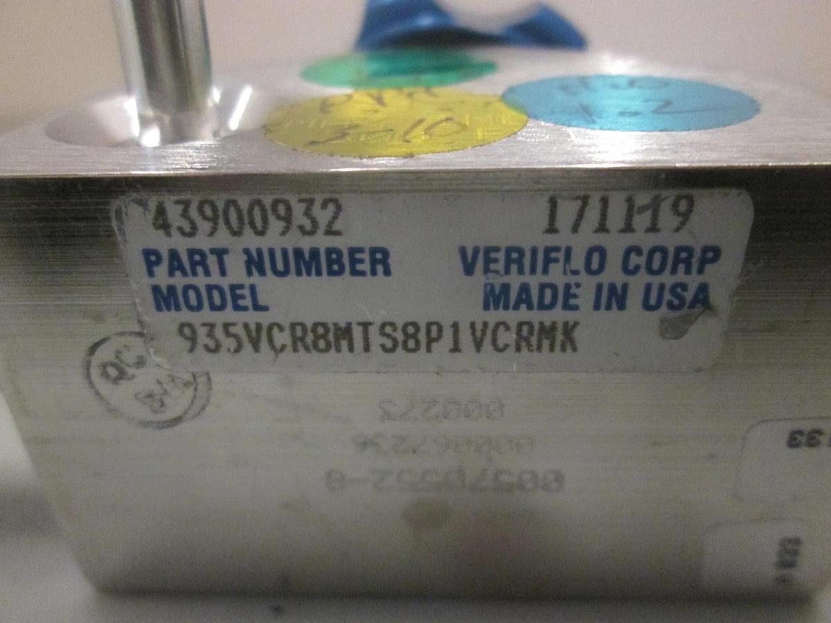 Used Veriflo, 935VCR8MTS8P1VCRMK, 3 Way High Flow Valve, High Purity, Used