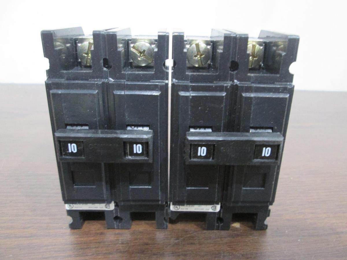 Used Cutler Hammer, 10A, 2 Pole Quicklag Circuit Breaker, HACR Type, Used, Lot of 2