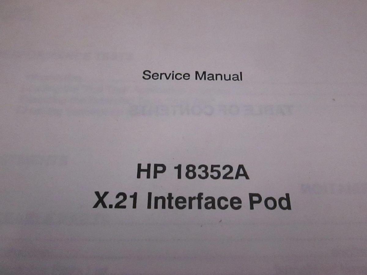 Used HP 18352A, X.21 Interface Pod Service Manual, Used