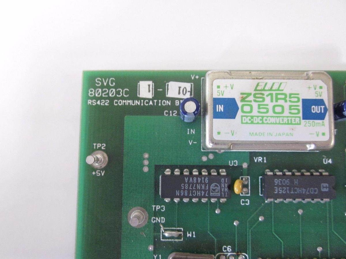 Used SVG Silicon Valley Group 80203-01 RS422 Communication Board, PCB