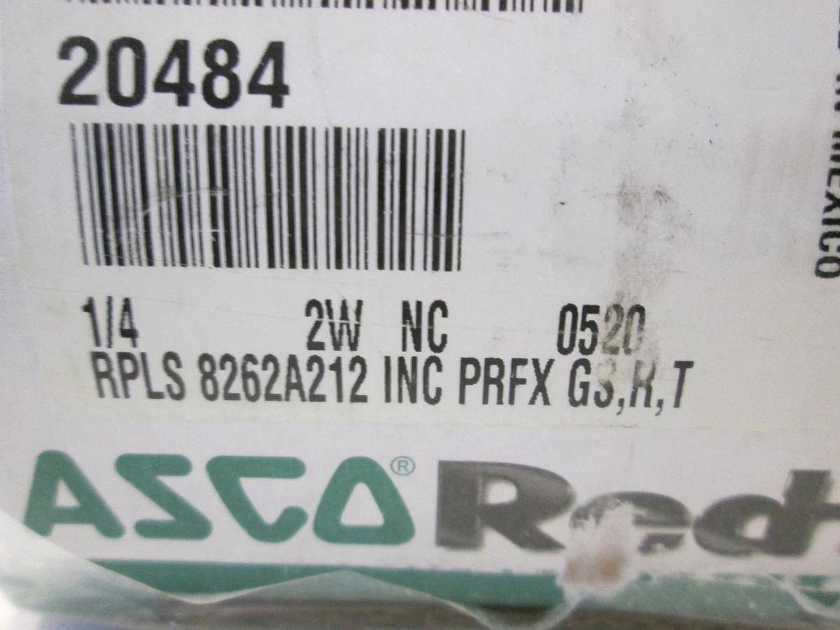 Asco, 8262G212, Solenoid Valve, 17.1 W, 1/4 Pipe, New