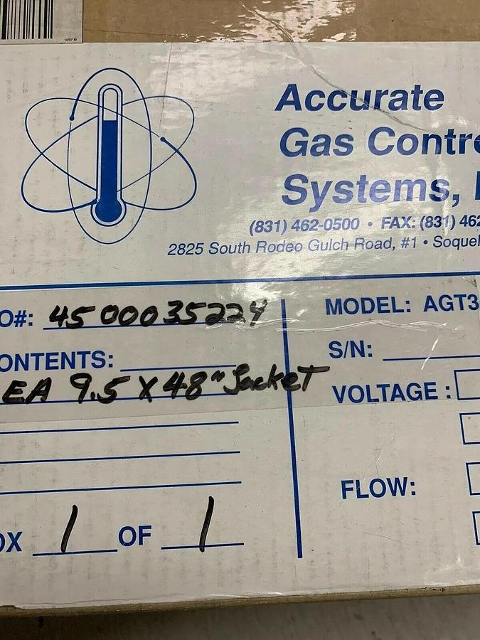 Accurate Gas Control Systems Metal Cylinder Jacket, 48" L x 9.5" ID, New in Box