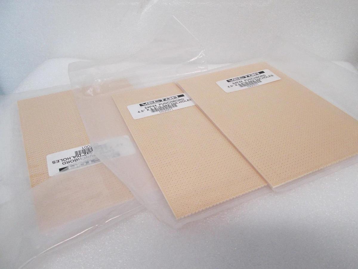 Vector, 64P44 Punchboard, 4.5" x 6.5"/0.042" DIA Holes, New Lot of 3