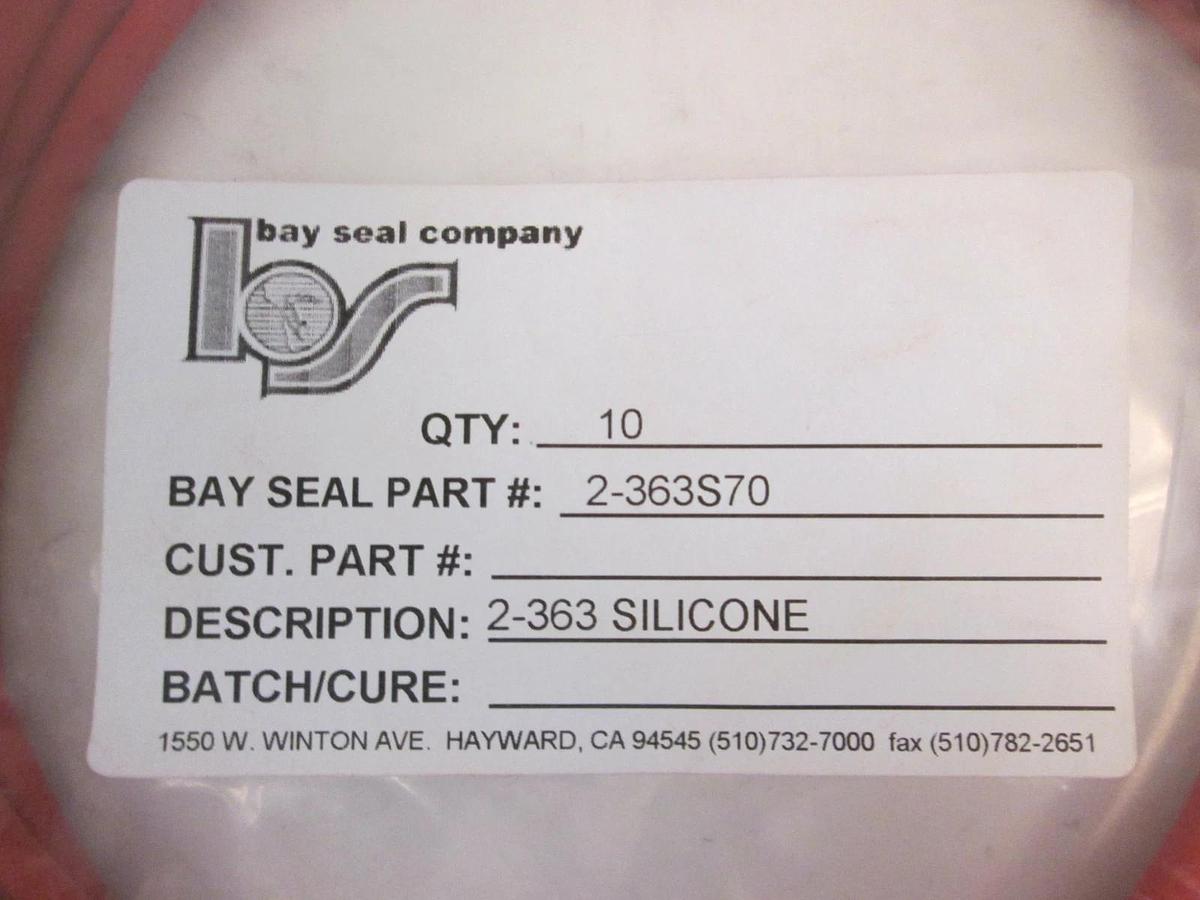 Bay Seal Co. Parker O-Ring, 2-363S70, Lot of 10