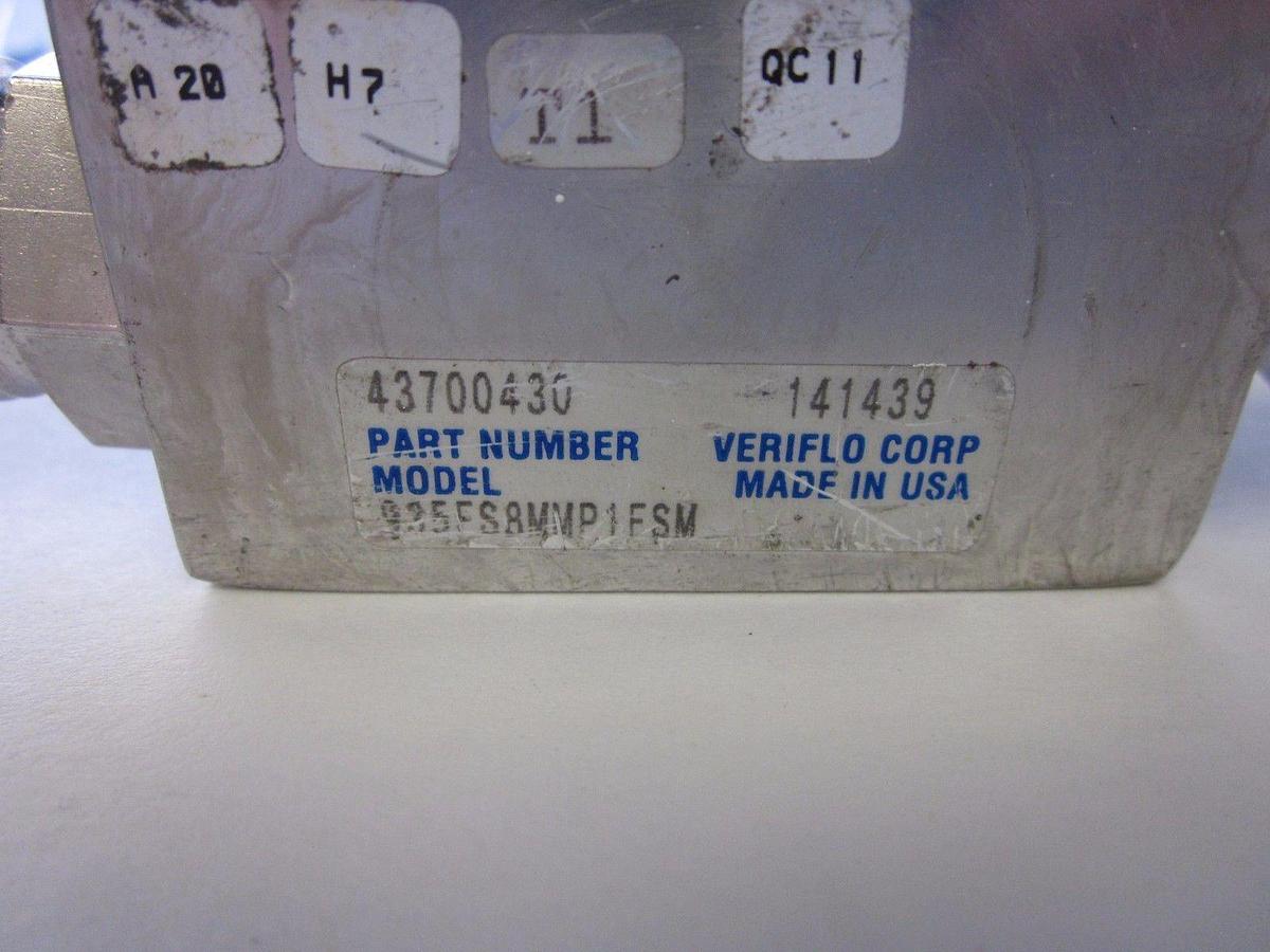 Used Veriflo 935FS8MMP1FSM High Flow Valve, High Purity, 1/2"MVCR with Purge Port