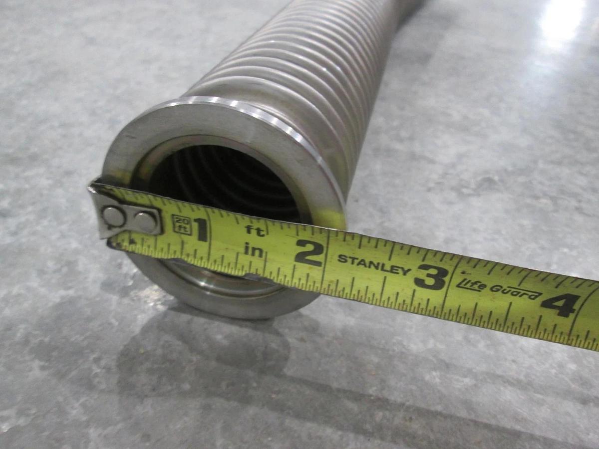 Used Stainless Steel Formed Bellows Vacuum Pipe / Socket, 16"L, 50MM Flange, Used