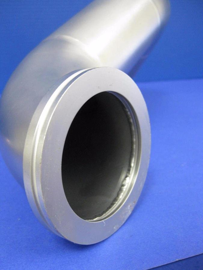 Used Stainless Steel Triple Elbow Vacuum Pipe 90° (x3), ISO-63 - ISO-100 Adapter