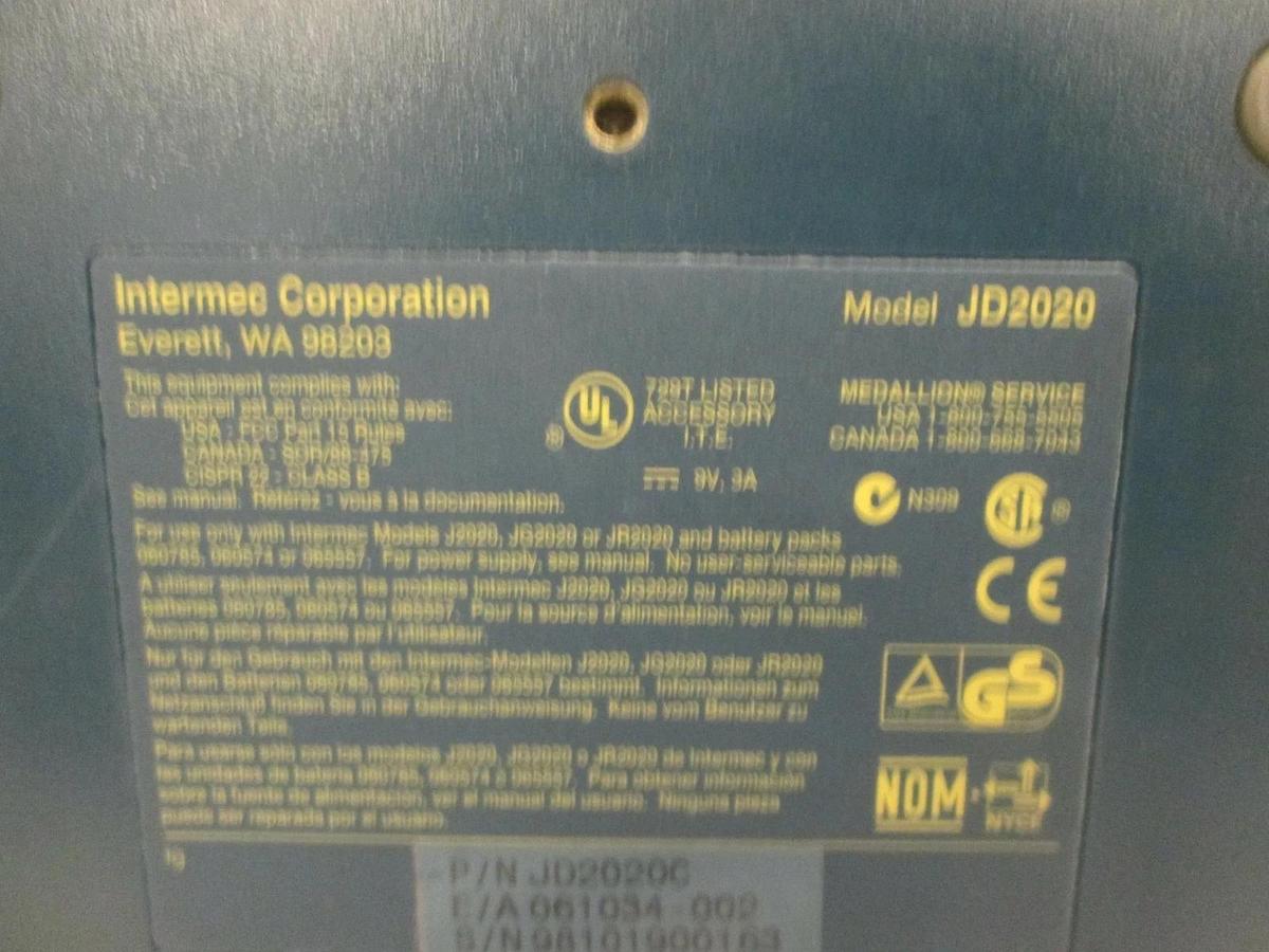 Used Intermec, Janus 2020, Barcode Reader w/ Dock and Battery, Used