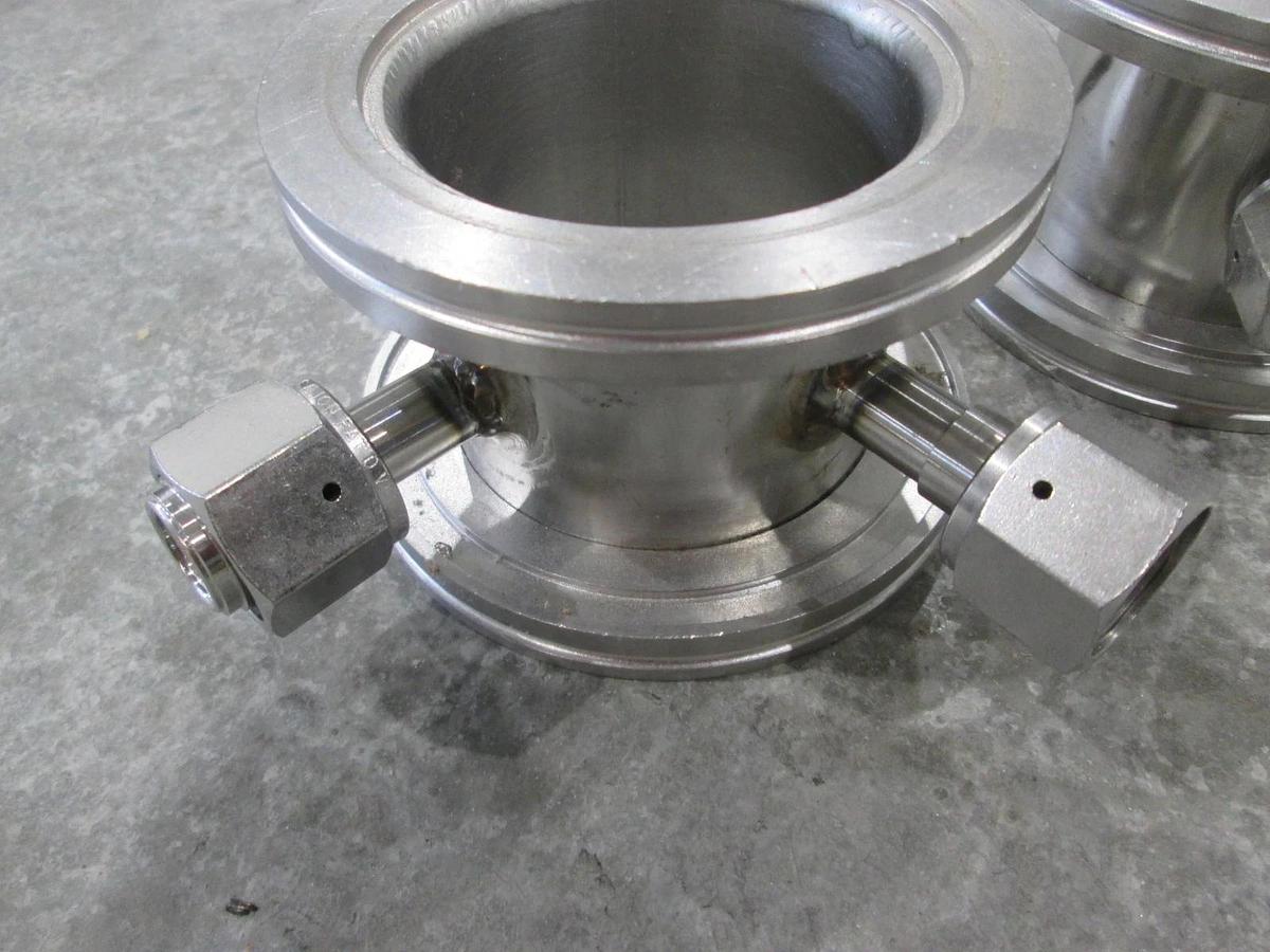 Used 3" Stainless Steel Adapter w/ Two 1/2" FVCR Fittings, Used, Lot of 2