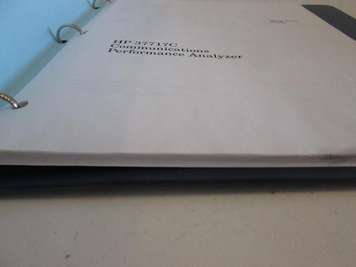 Used HP 37717C Communications Performance Analyzer Quick Start Guide, Used