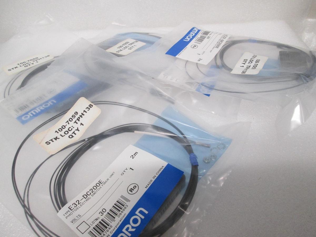 Omron, E32-DC200E, Photoelectric Switch Fiber Unit, 100-7059, New, Lot of 4