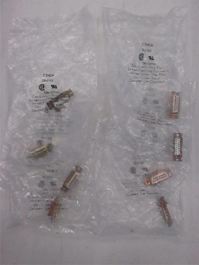 Amphenol, Cinch, DA15S, New, Lot of 8