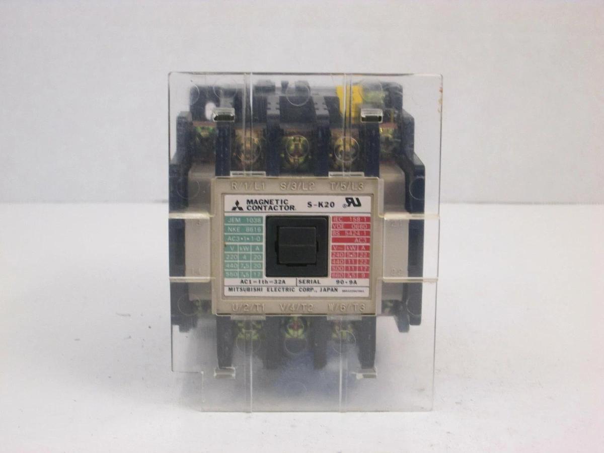 Used Mitsubishi S-K20 Magnetic Contactor, 100VAC Coil, Used