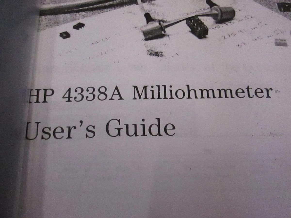 Used HP 4338A Milliohmmeter User's Guide, Used