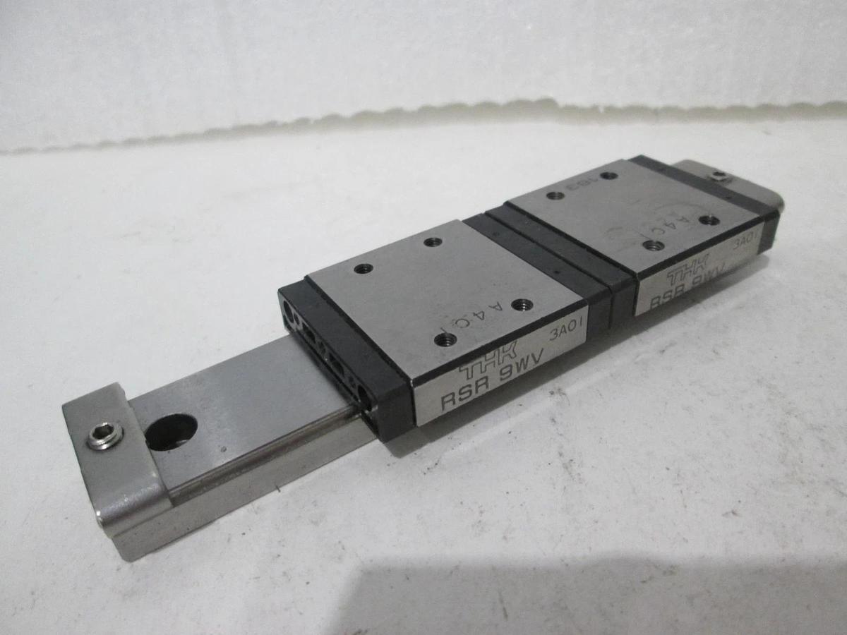 Used THK, RSR 9WV, Linear Slide Block w/ Guide Rail, Used, Lot of 2
