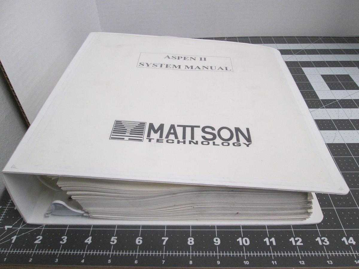 Used Mattson Technology Aspen ll System Manual Semiconductor Wquipment