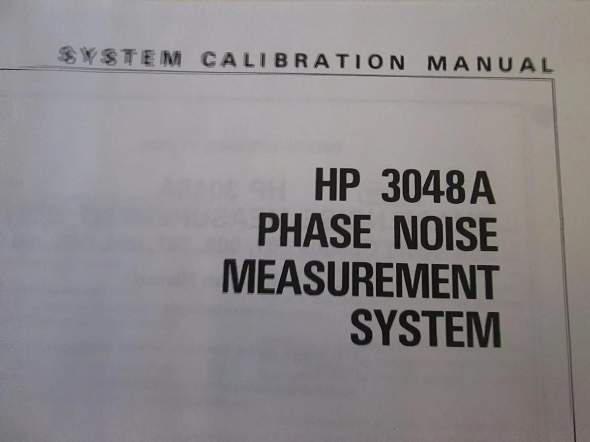 Used HP 3048A Phase Noise Measurement System Calibration Manual, Used