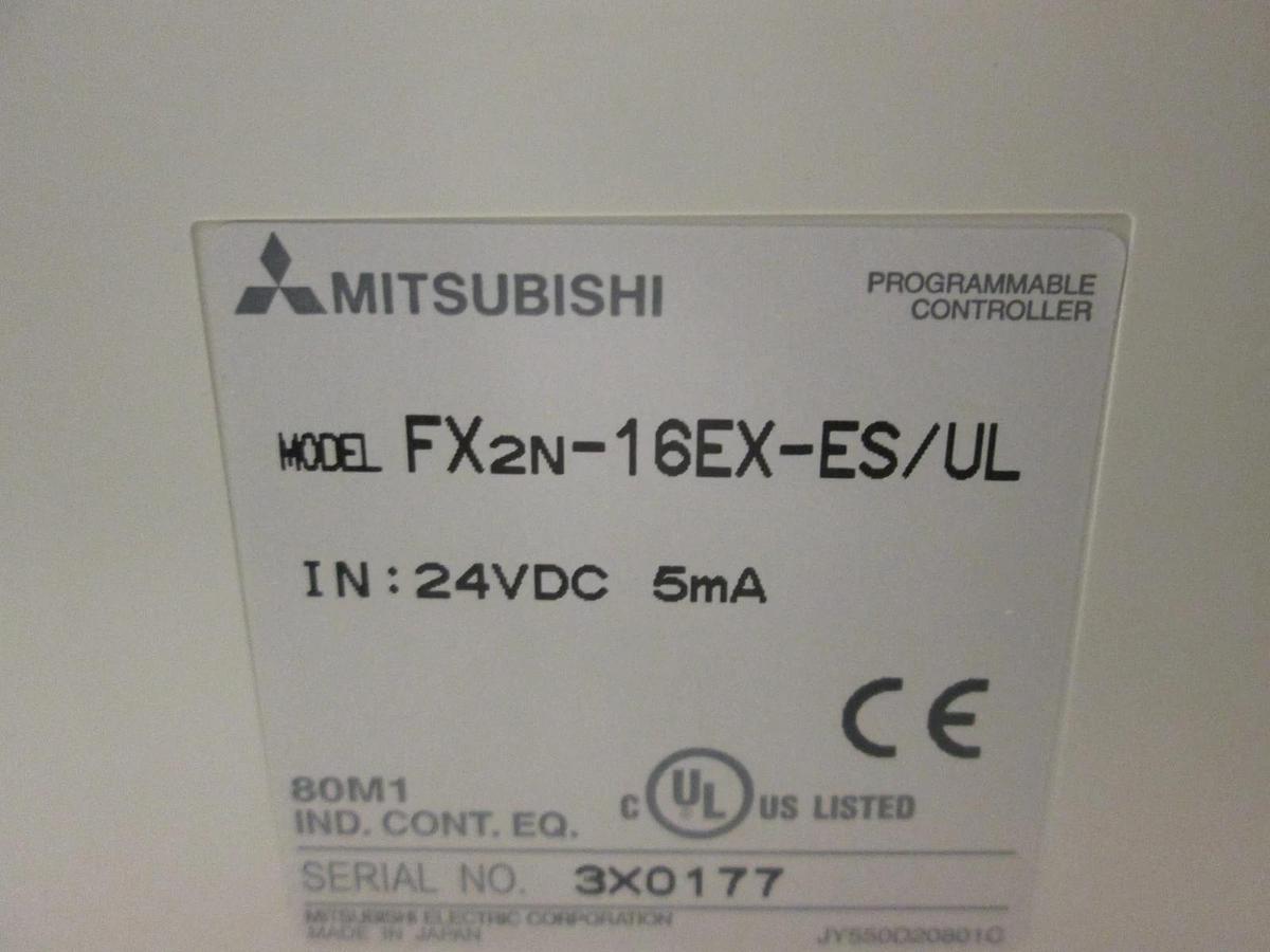 Used Mitsubishi, FX2N-16EX-ES/UL, Programmable Controller, 24VDC 5mA, Used