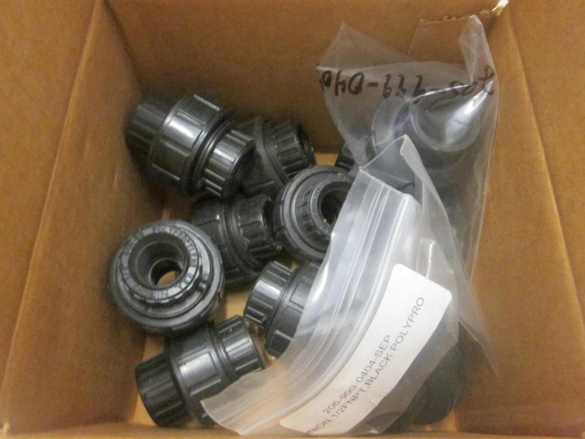RYAN HERCO PRODUCTS, 3758-005, UNION, 1/2FNPT, BLACK POLYPRO, New, Lot of 10