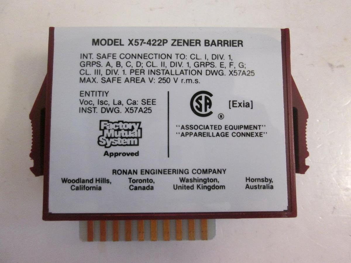 Used Ronan Shunt Diode Barrier, X57-422P, 22V