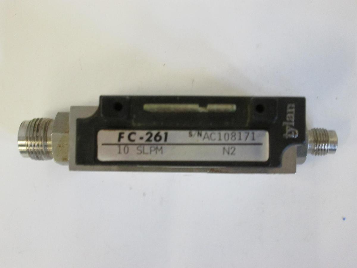 Used Tylan FC-261 MFC, Range: 10 SLPM, Gas: N2, 1/4" Male VCR In/Out