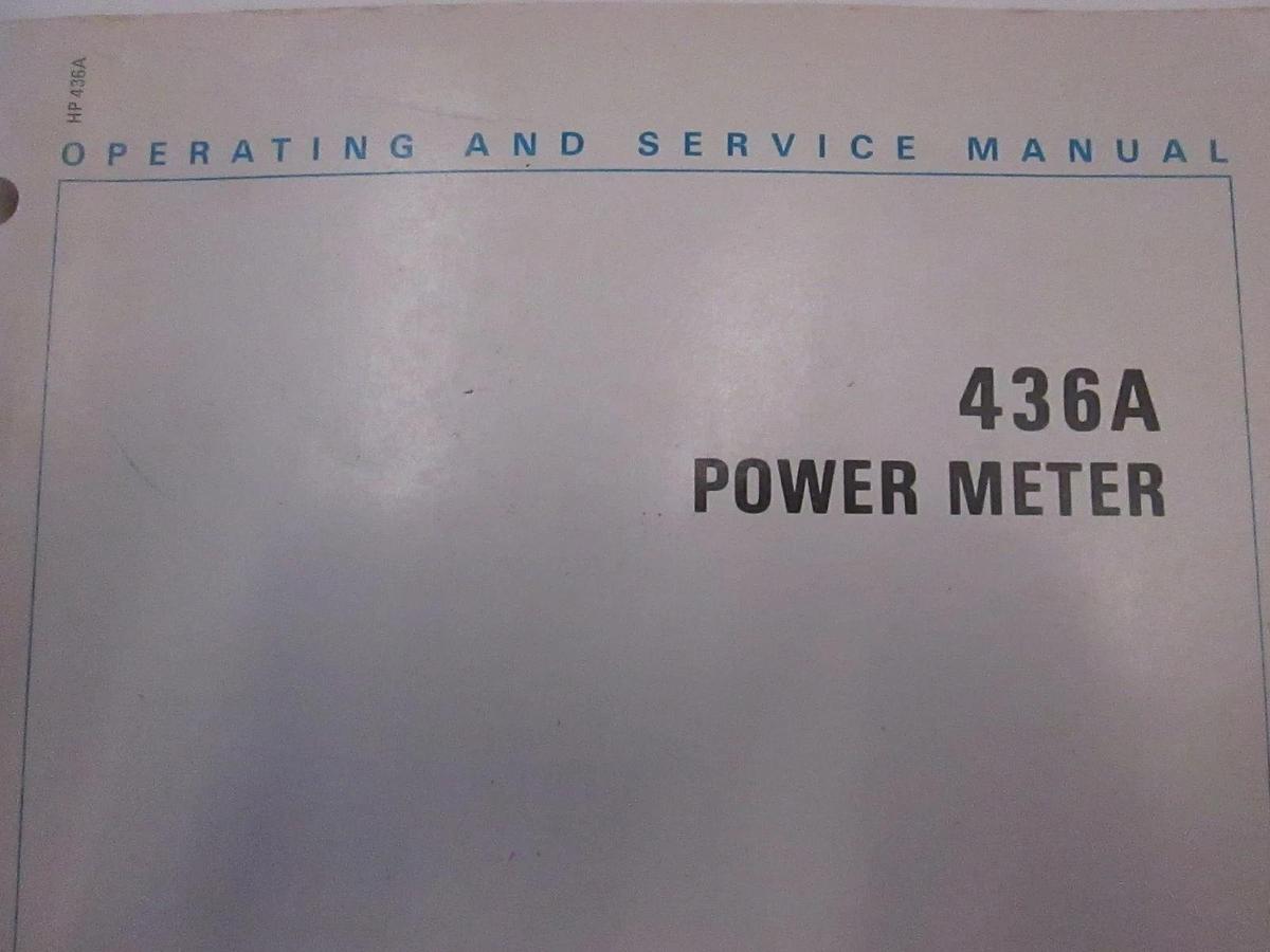 Used HP 436A Power Meter Operating and Service Manual, Used