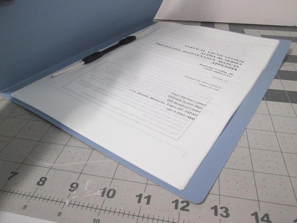 Used TEL Tokyo, ALPHA-8S, Preventive Maintenance Manual Appendix, P-D-Poly, Used