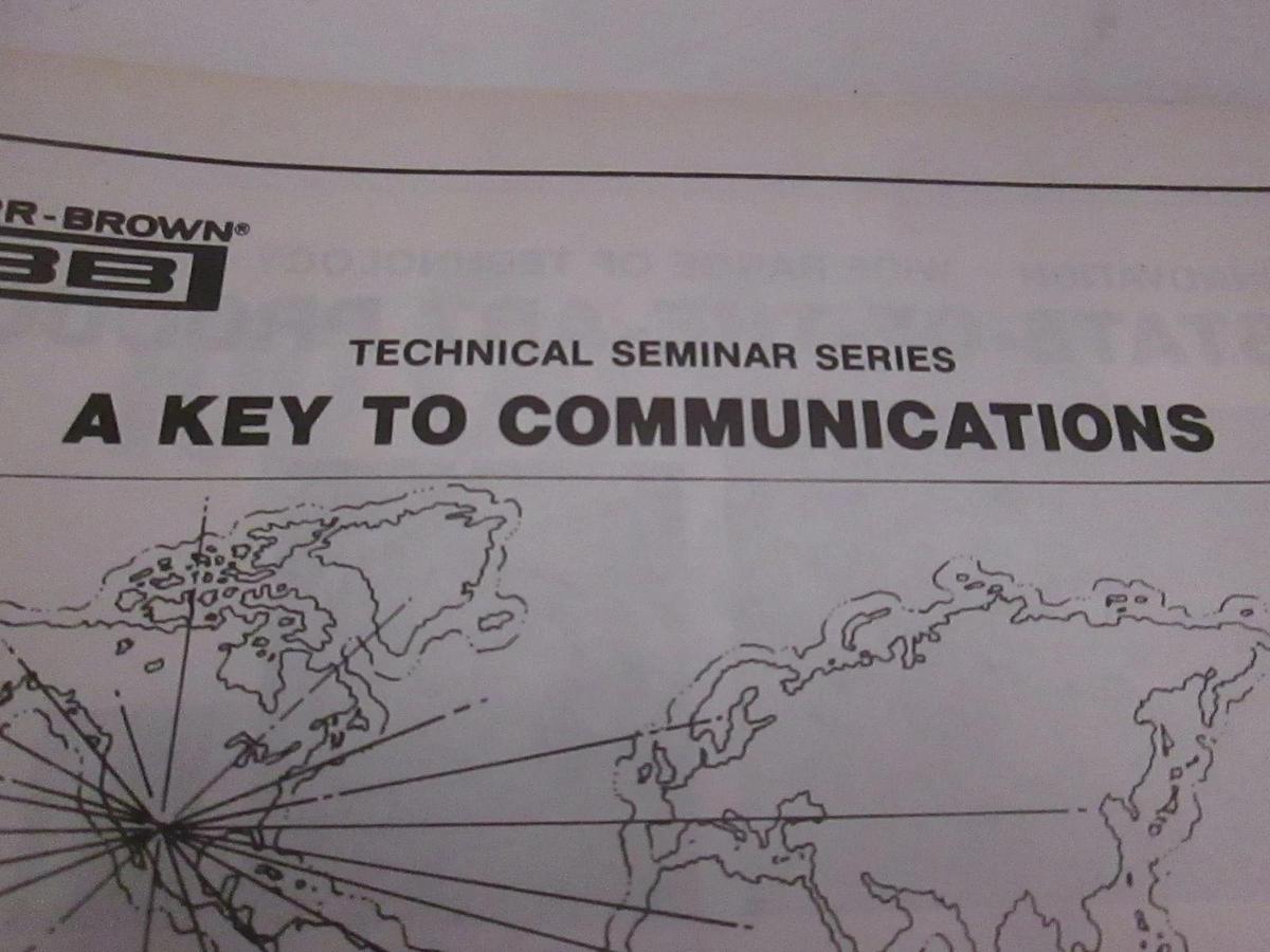 Used Burr Brown Technical Seminar Series A Key To Communications, Used