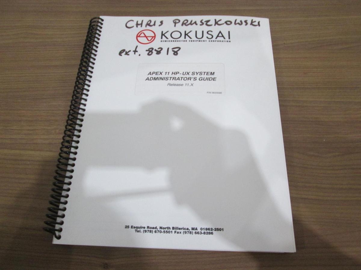 Used Kokusai, 9020095, APEX 11 HP-UX System Administrator's Guide, Used