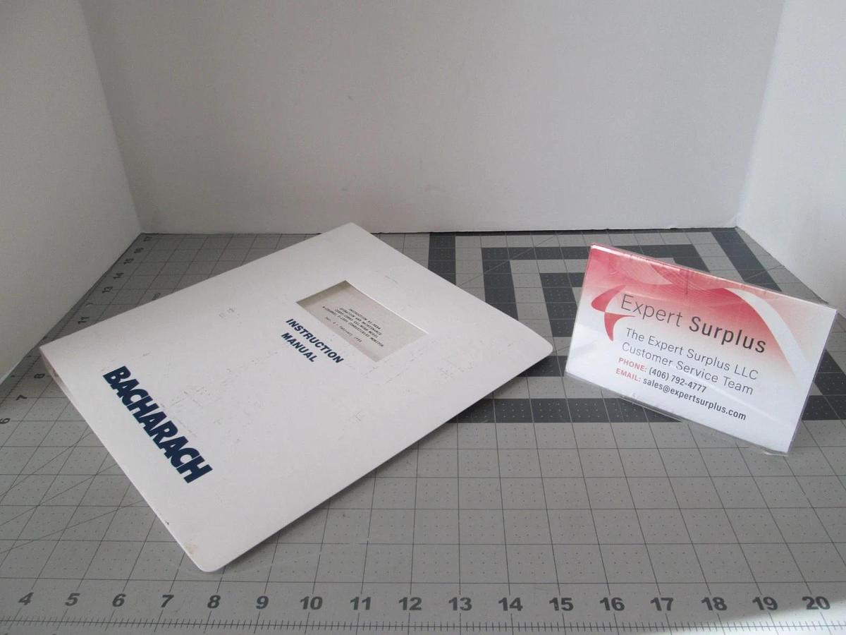 Used Bacharach, CD850/CD860 CAL/NORM Model, Operation and Maintenance Manual, Used