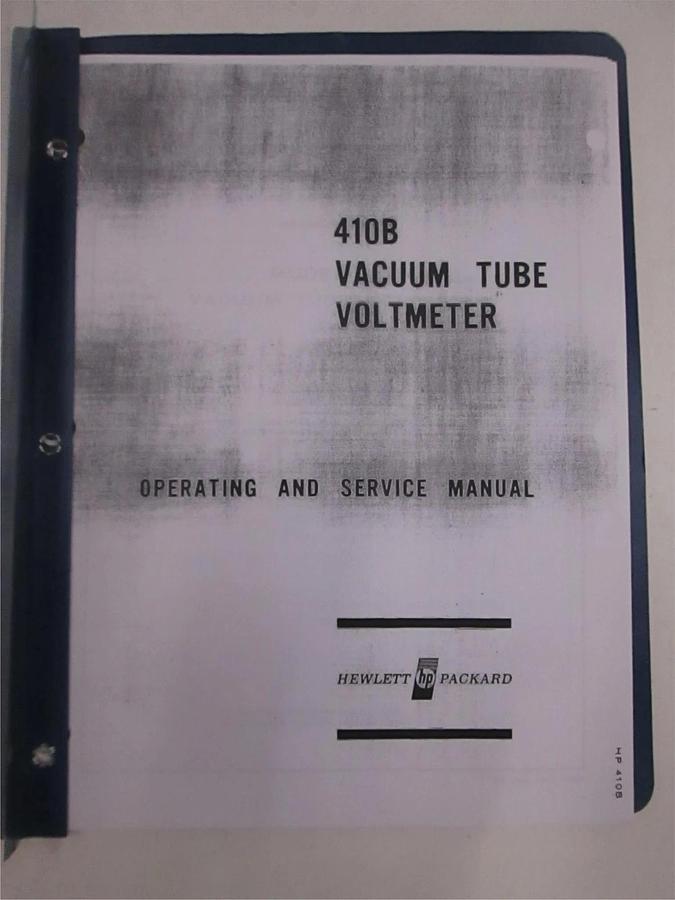 Used HP 410B Vacuum Tube Voltmeter Operating and Service Manual, Used