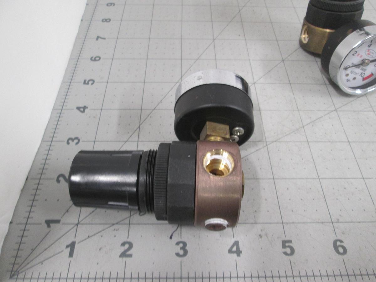 Used Kuroda-Watts, RG4, Pneumatic Pressure Regulator Dual Gauge 0-10KGF/Cm2,Lot of 2