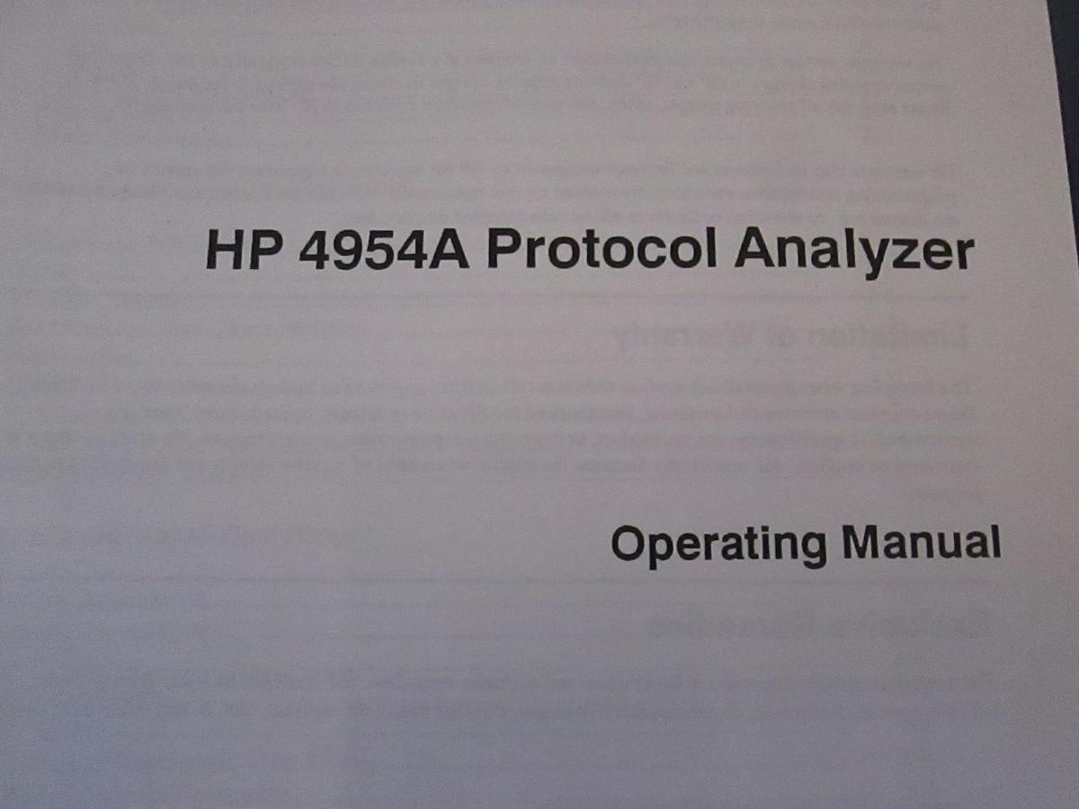 Used HP 4954A Protocol Analyzer Operating Manual, Used