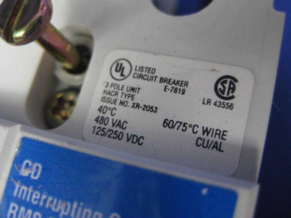 Used Cutler Hammer GD 22K Circuit Breaker 20A, 3 pole,
