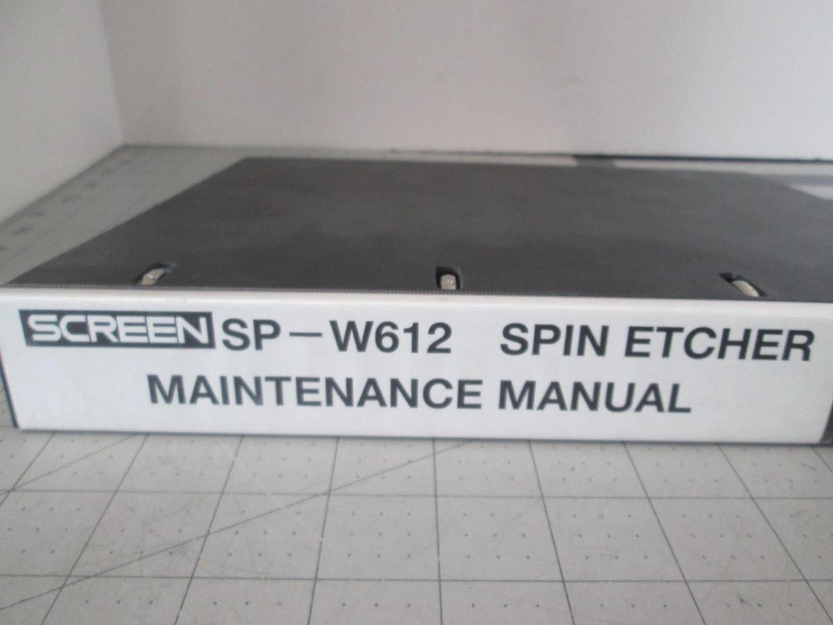 Used Screen, SP-W612, Spin Etcher, Maintenance Manual, Used