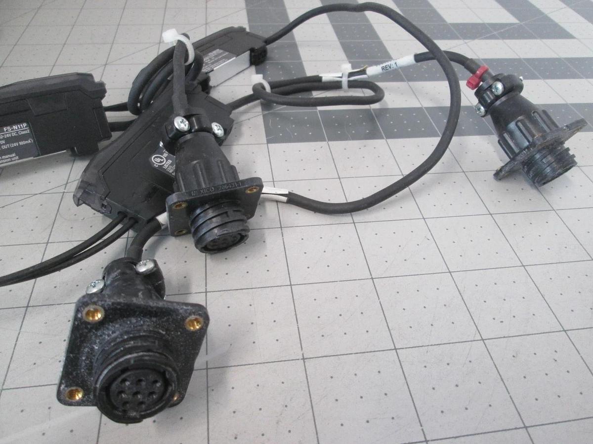Used Keyence, FS-N11P, Fiber Optic Sensor w/ Probe, Used, Lot of 3