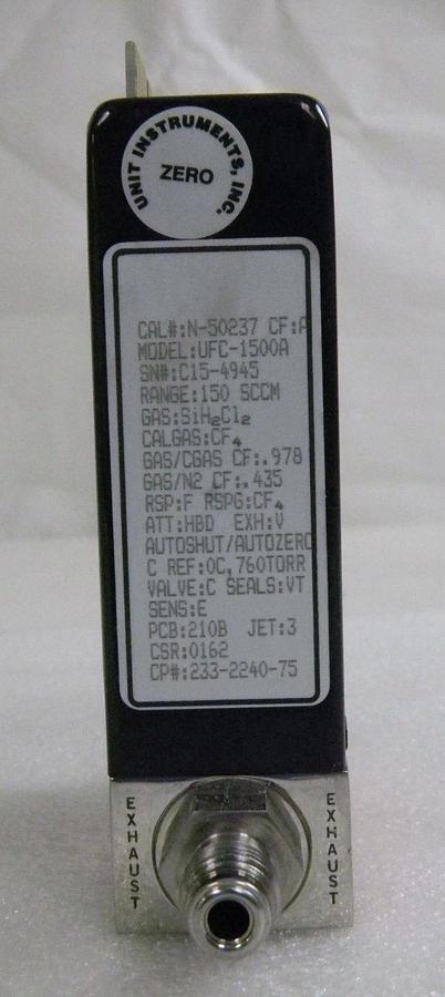 Used Unit UFC-1500A, Mass Flow Controller, Gas- SiH2Cl2, Range- 150 SCCM, 1/4" M I/O
