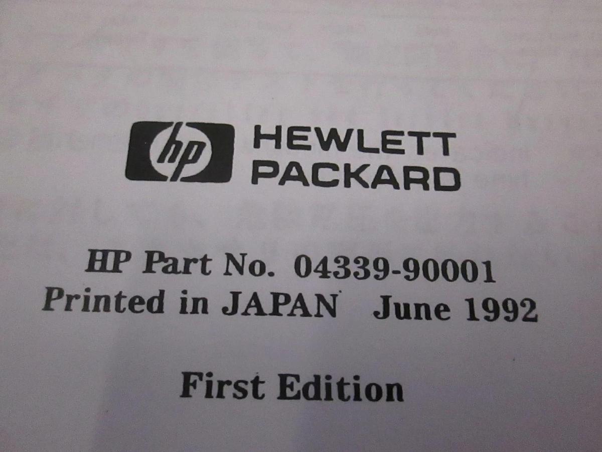 Used HP Model 4339A High Resistance Meter User's Guide, Used