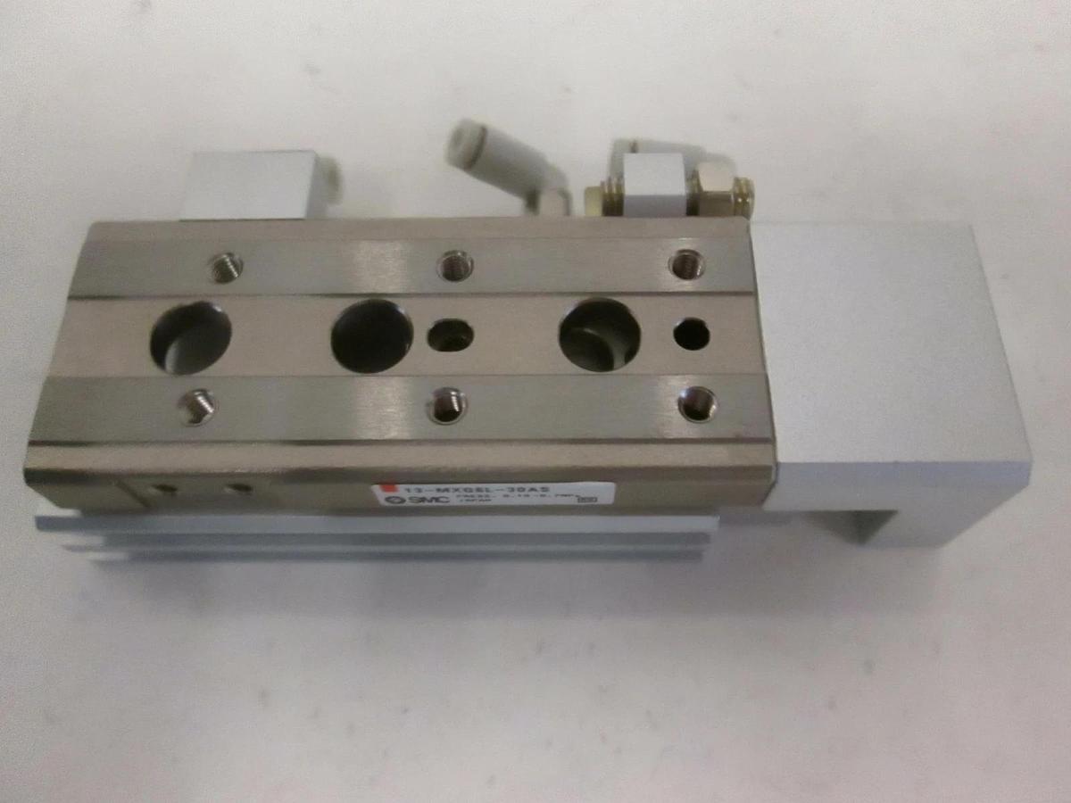 Used SMC, 13-MXQ6L-30AS, Air Cylinder Linear Slide Actuator Table, Used