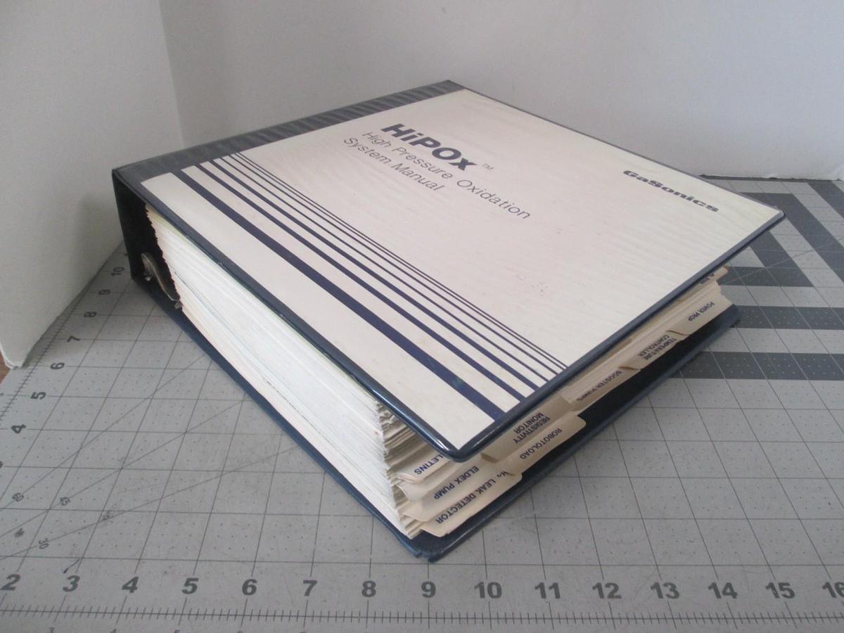 Used Gasonics, HiPOx, High Pressure Oxidation System Manual, Used