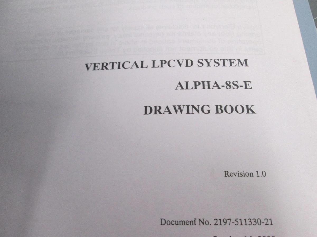 Used TEL Tokyo, ALPHA-8S, Drawing Book, REV 1.0, 2197-511330-21, Used