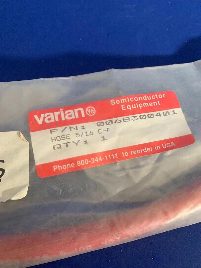 Used Varian Parker Push-Lok Red Hose 0068300401, 5/16 C-F, Brass Fittings, New