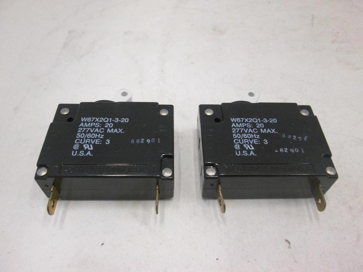 Used Potter & Brumfield, W67X2Q1-3-20, Circuit Breaker Switch, Used, Lot of 2