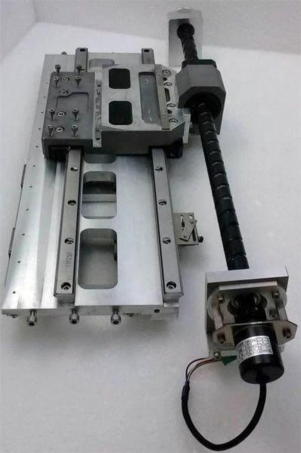 Used TEL Tokyo Electron Horizontal Transfer Motor Drive and Guide Rail Plate, Used