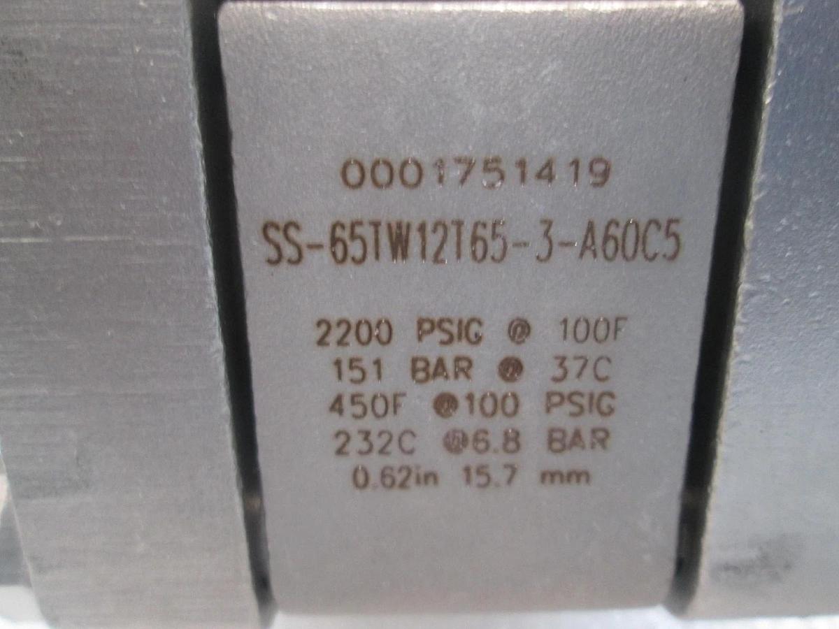 Swagelok, SC00060-5U, Actuated Ball Valve Assy w/, SS-65TW12T65-3 Valve, New