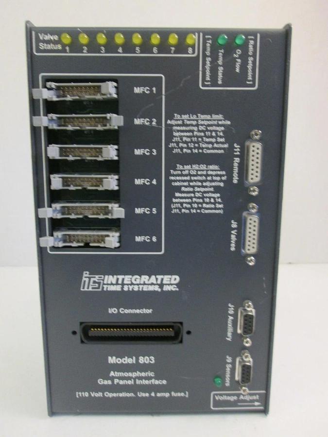 Used Integrated Time Systems, Atmospheric Gas Panel Model 803 Tymcon