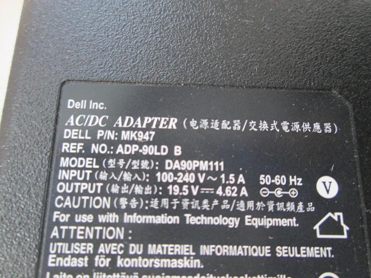 Used Dell, DA90PM111, MK947, 50-60Hz, AC Adapter, Used